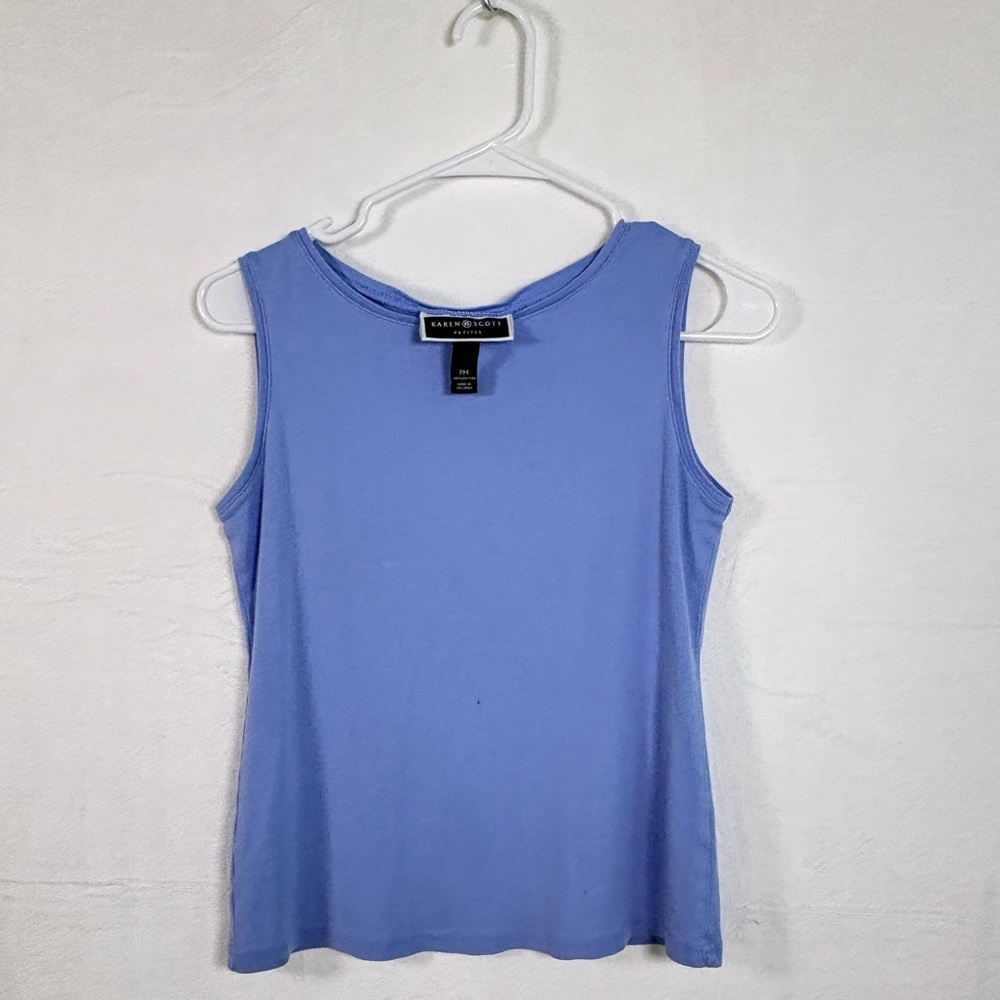 Karen Scott Blue Tank | Women’s Petite Medium | Moderate Condition